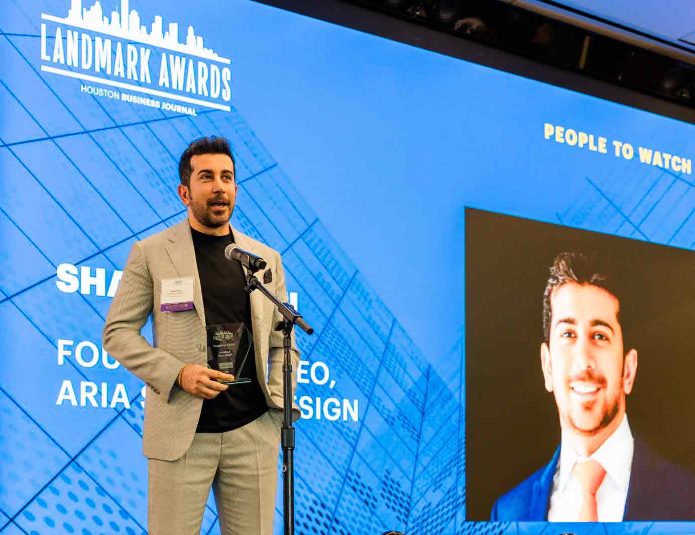 Landmark-Awards-2 ARIA Signs & Design | Aria Signs & Designs CEO, Shaya Attaei, Receives First Ever Landmark Award by the Houston Business Journal