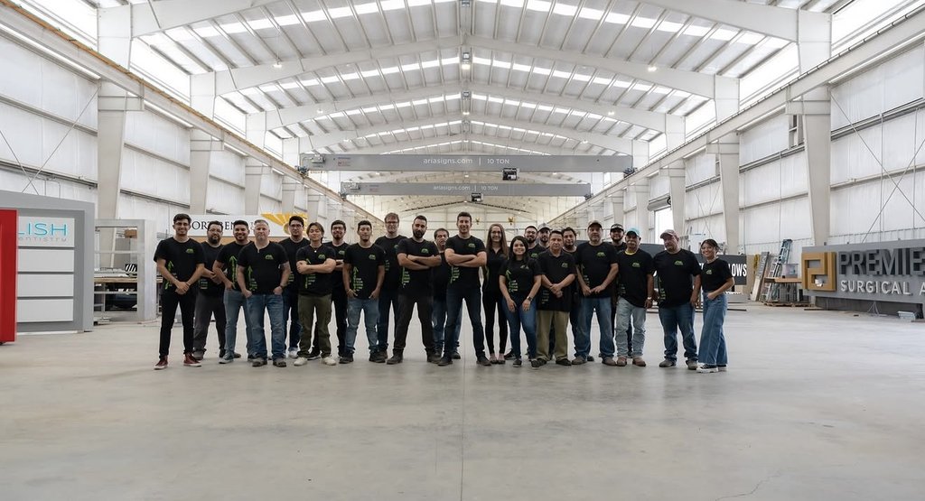 aria-sign-team ARIA Signs & Design | Featured by Houston Business Journal for Redefining Custom Fabrication